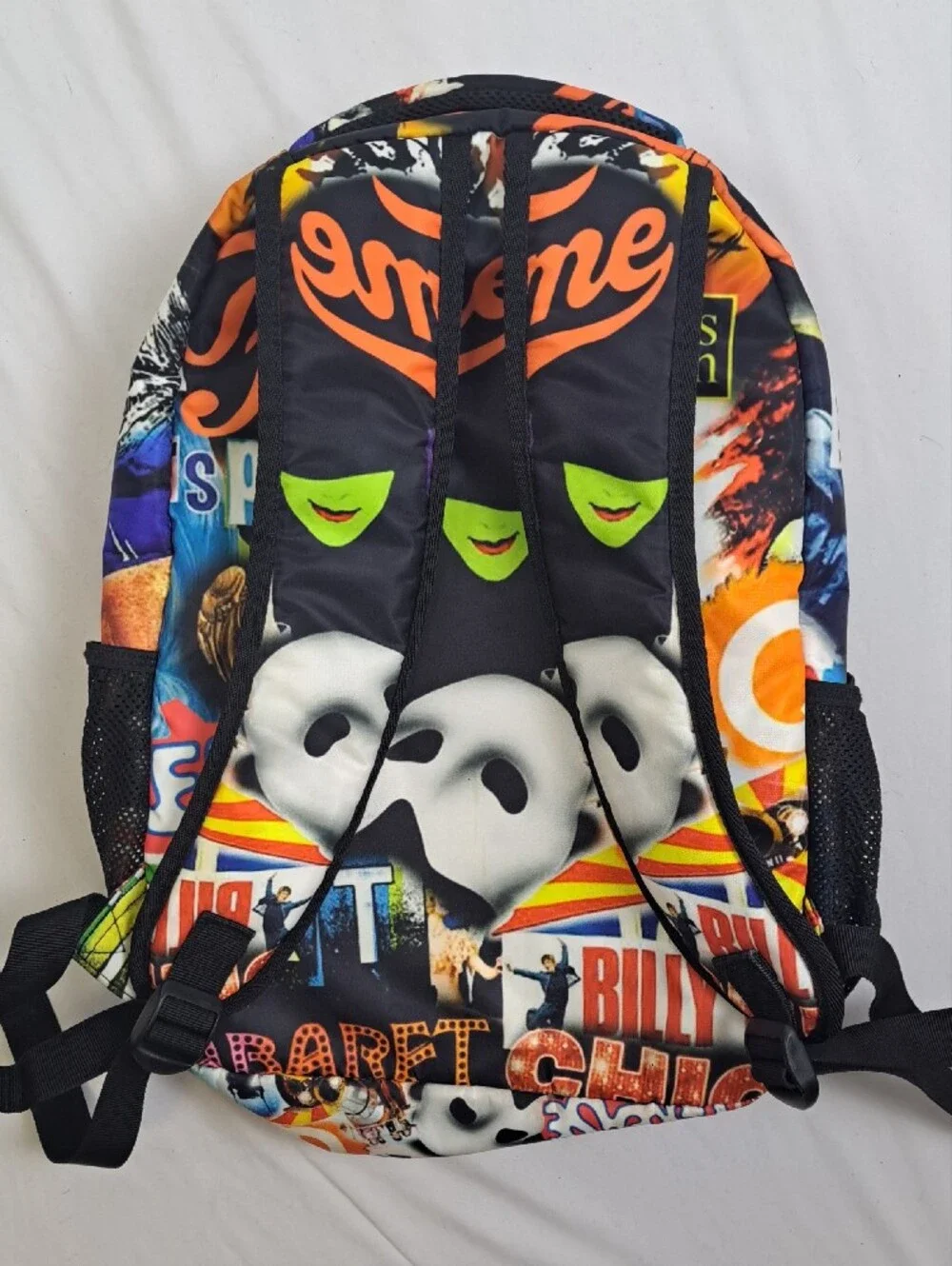 Broadway Musical Theater Poster Print Graphic Backpack Wicked Phantom Grease NYC